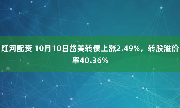 红河配资 10月10日岱美转债上涨2.49%，转股溢价率40.36%