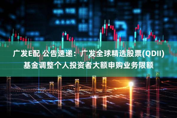 广发E配 公告速递:广发全球精选股票(QDII)基金调整个人投资者大额申购业务限额