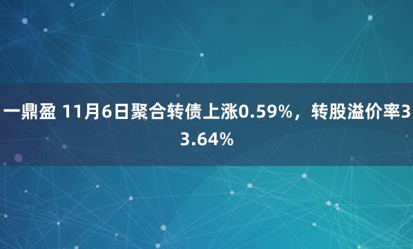 一鼎盈 11月6日聚合转债上涨0.59%，转股溢价率33.64%